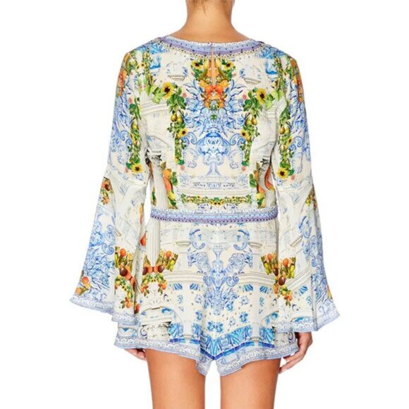 Camilla Come As You Are Bell Sleeve Playsuit Romper Small b87E - Picture 3 of 7